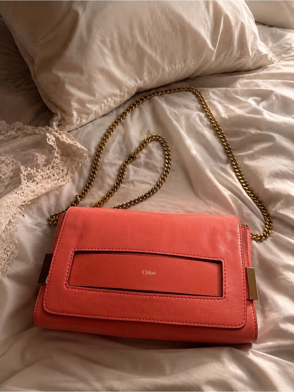 Chloé Coral Leather Crossbody Bag